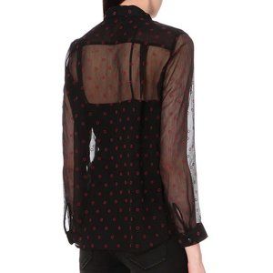 THE KOOPLES / Chiffon printed shirt / Black + Red / XL